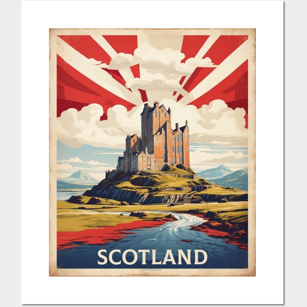 Scotland England Vintage Travel Tourism Poster Wall Art by TravelersGems